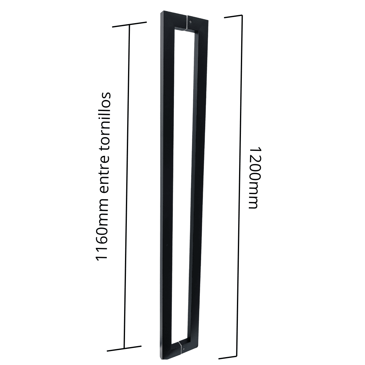 Manijón Doble Cuadrado Para Blindex O Madera 120cm 25x38mm