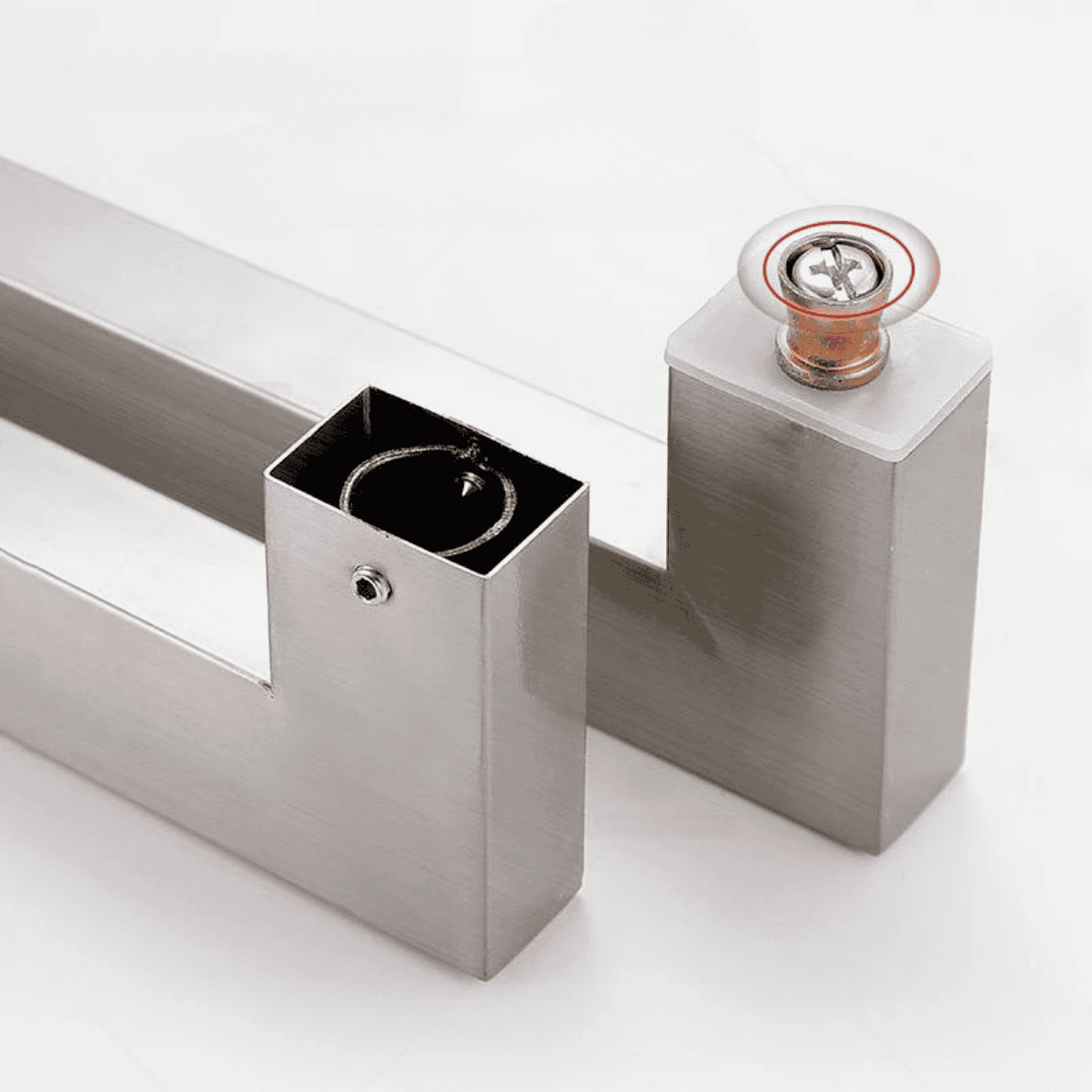 Manijón Doble Cuadrado Para Blindex O Madera 120cm 25x38mm