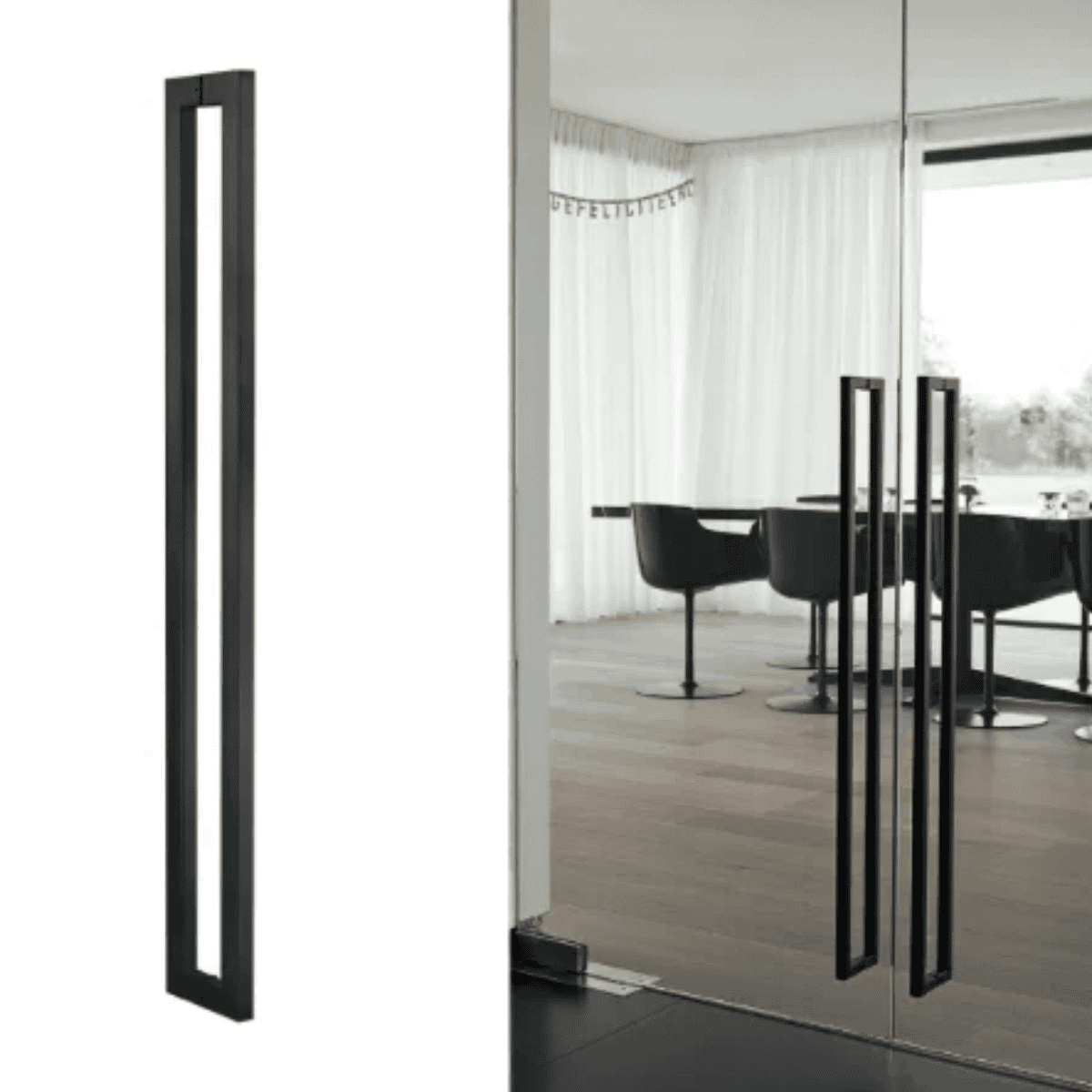Manijón Doble Cuadrado Para Blindex O Madera 120cm 25x38mm