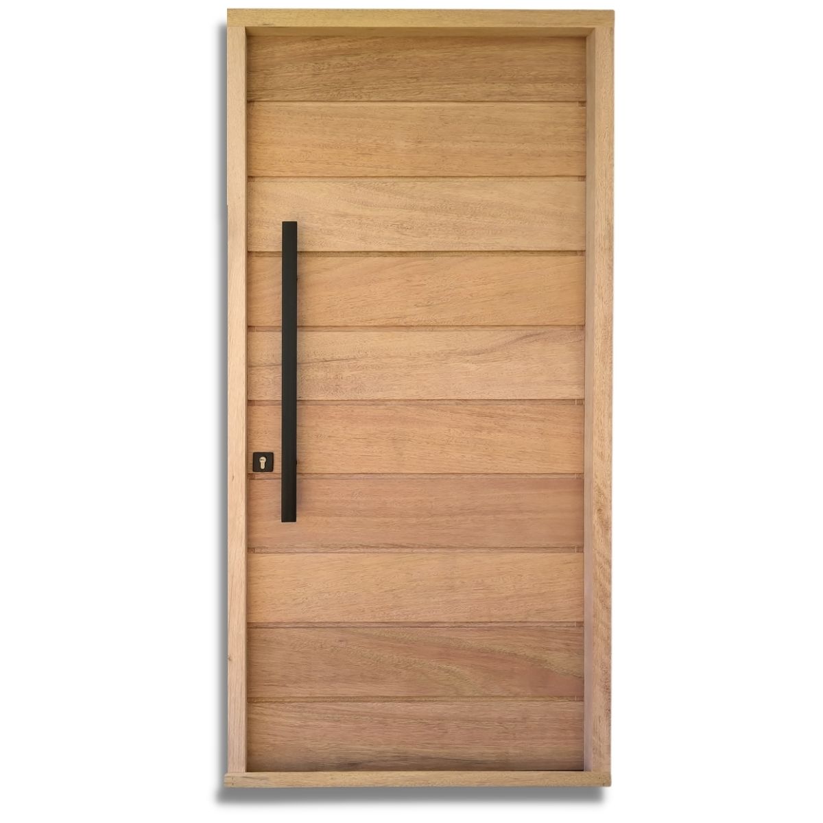 Puerta Exterior Cedro Caldea - Herrajes Negros