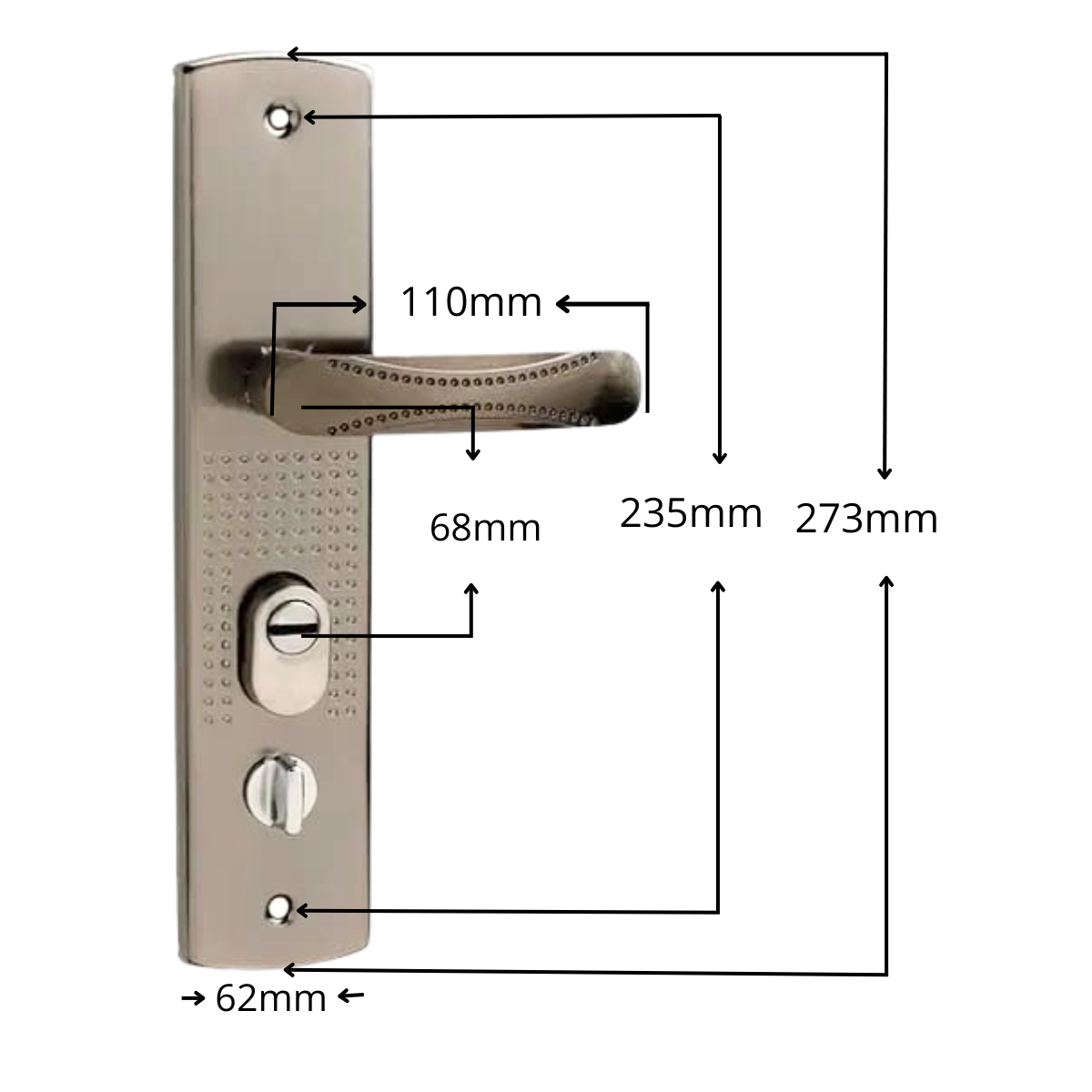Set De Cerradura Multianclaje 30mm Para Puerta Semiblindada
