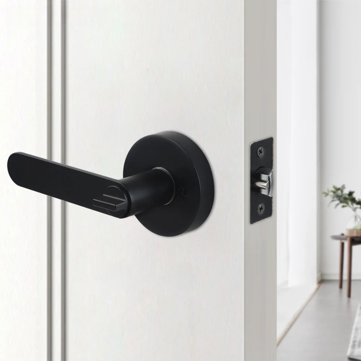 Manija línea bella para puerta con llave y tranca interior