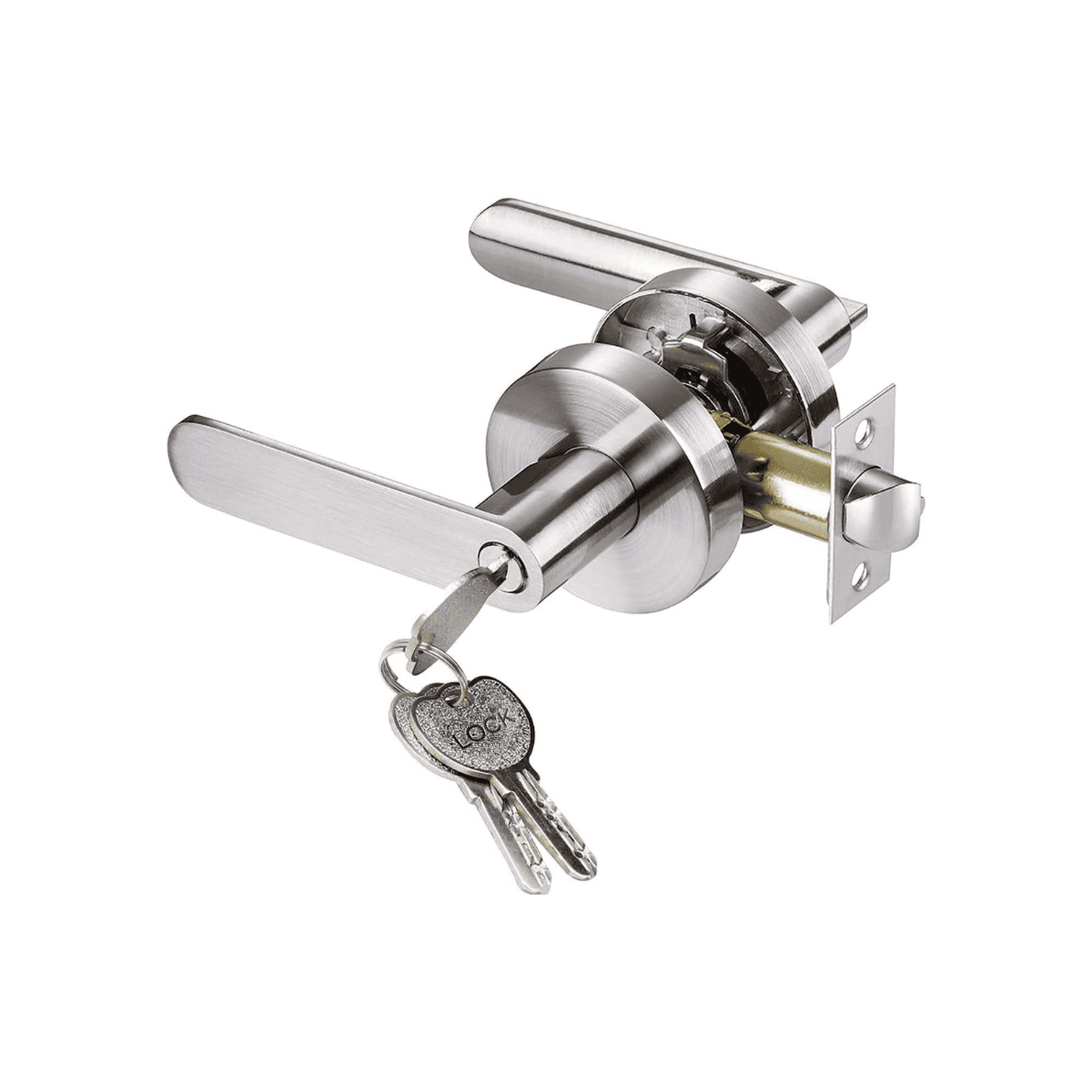 Manija línea bella para puerta con llave y tranca interior