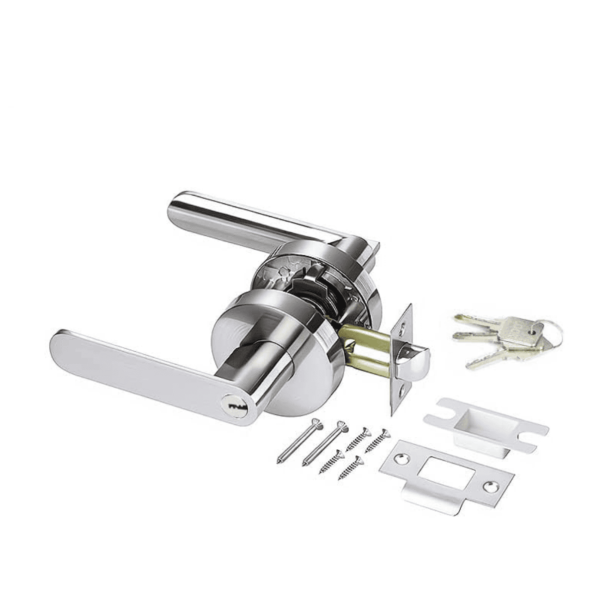 Manija línea bella para puerta con llave y tranca interior
