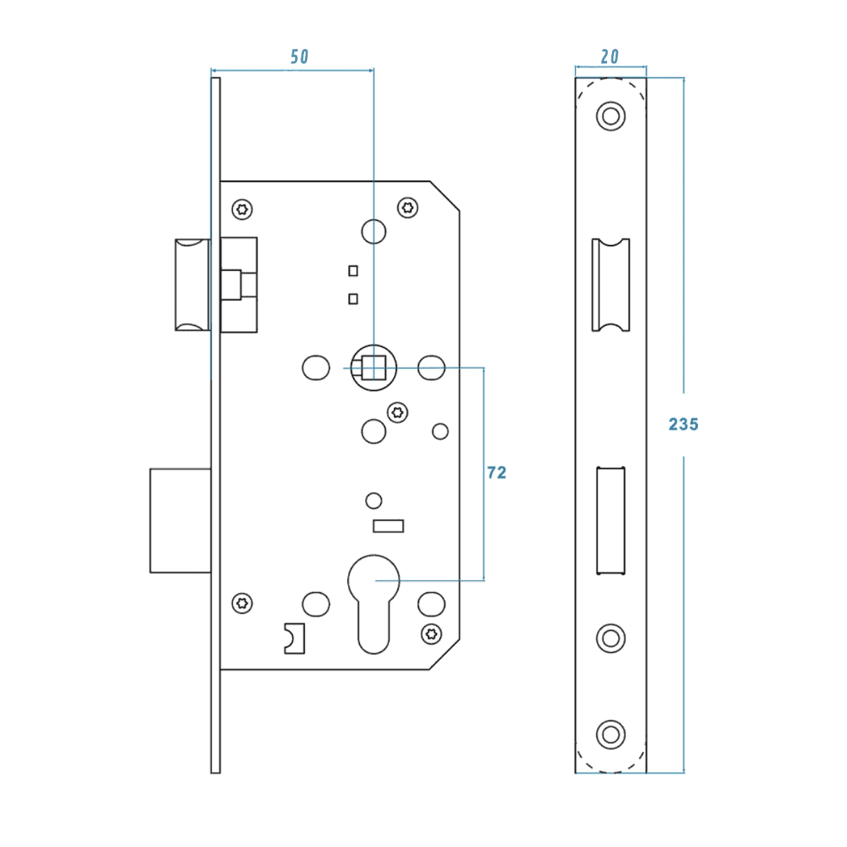 Cerradura Alta Gama En Acero Con Cilíndro Perilla 70mm