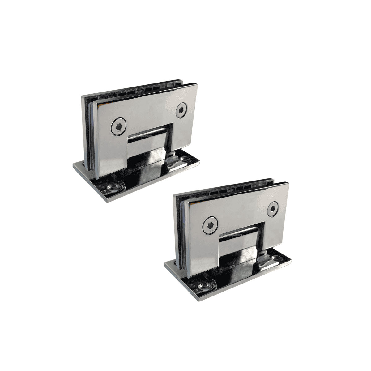 Set de bisagras blindex 90º para mampara vidrio de 6 a 12mm