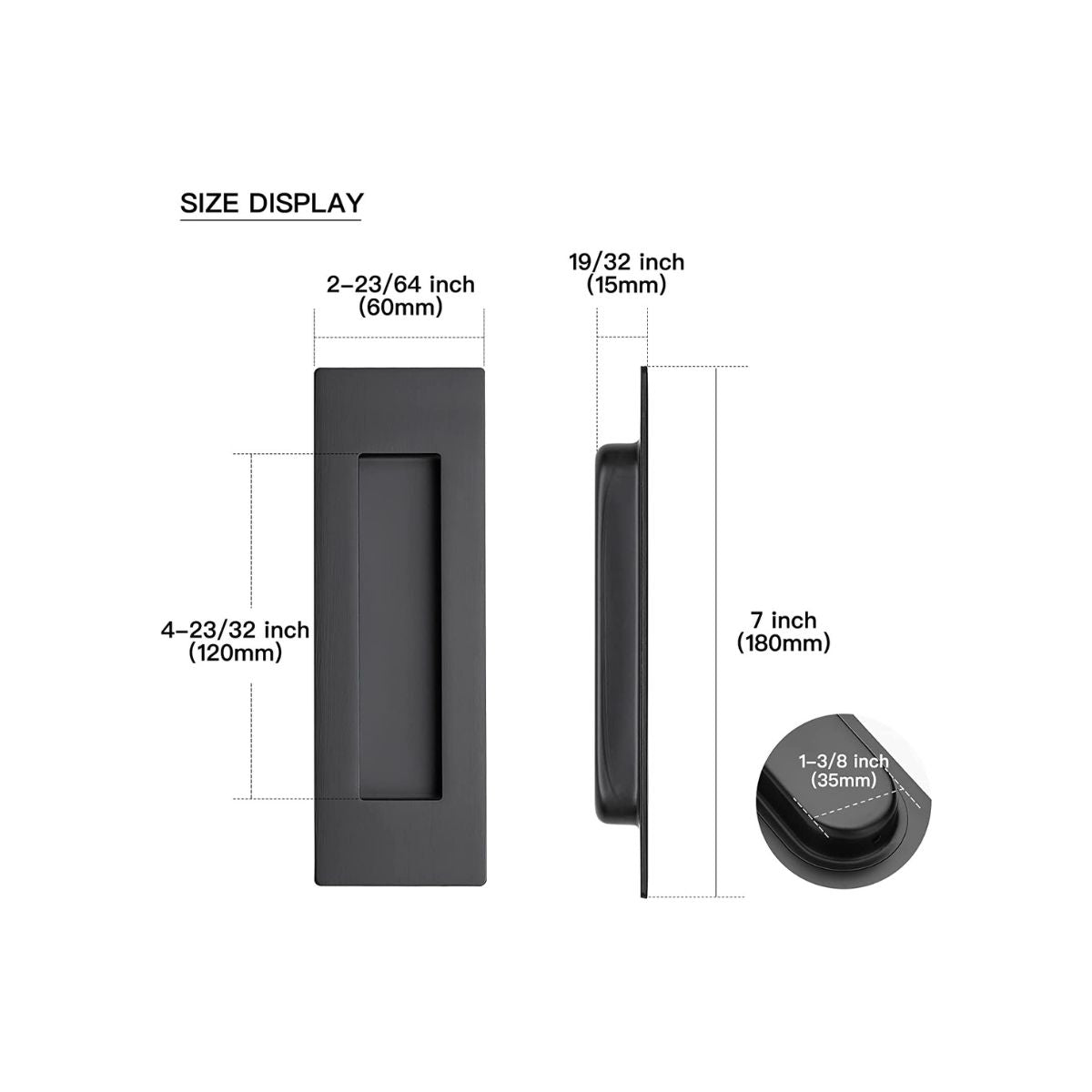 Tirador Cubeta Recta 150mm Embutir