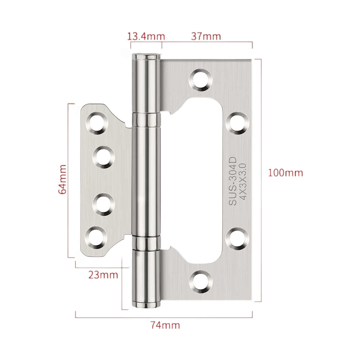 Bisagra Flap Acero 304 Reforzado 4 X 3 X 3