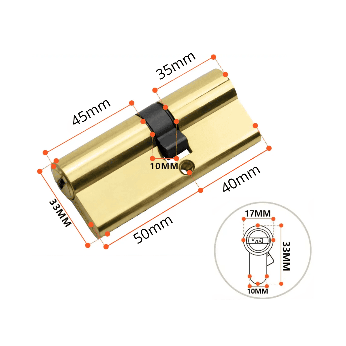 Set De Cerradura Multianclaje 30mm Para Puerta Semiblindada