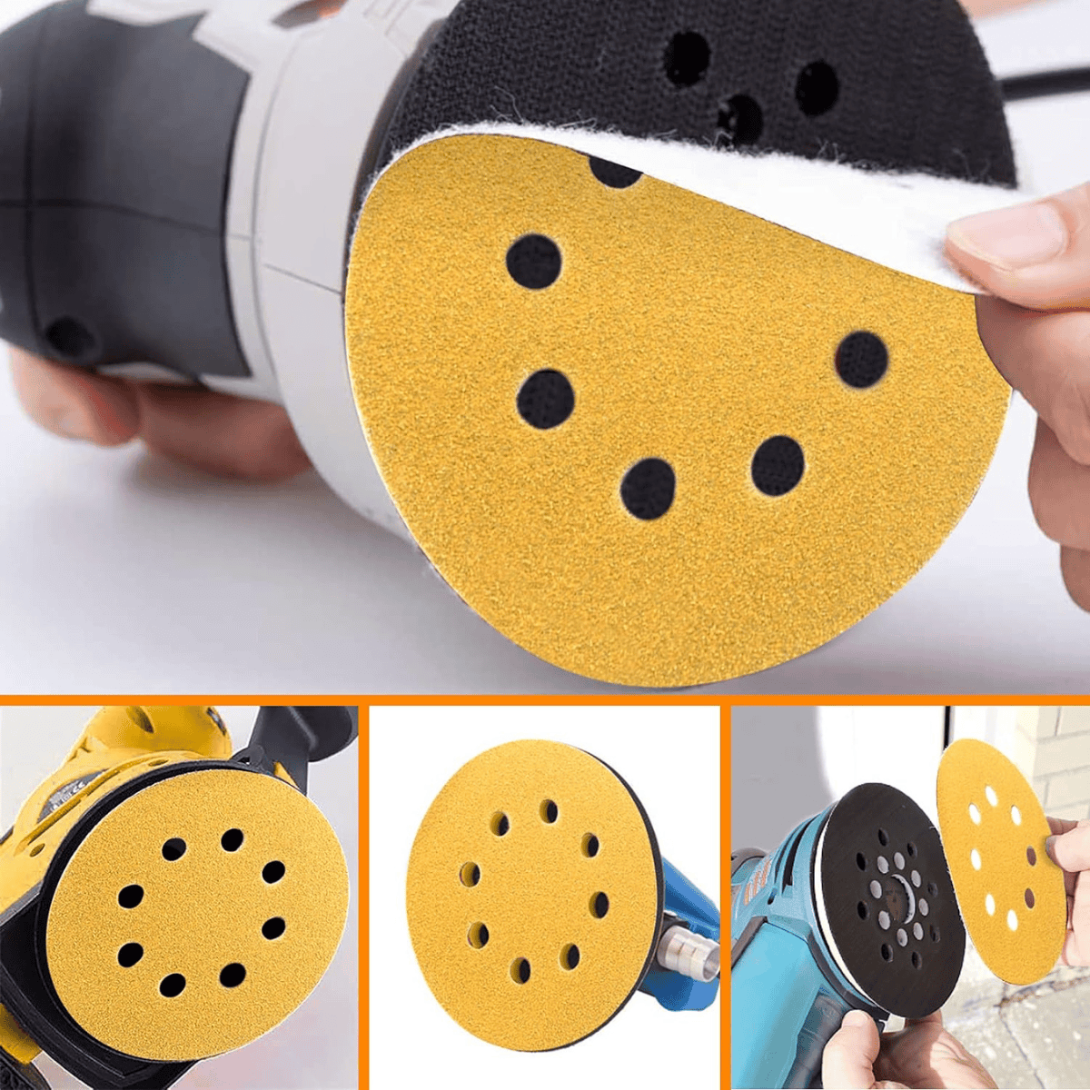 Lija Con Velcro 127mm Para Sistema Roto Orbital Pack de 10 unidaes