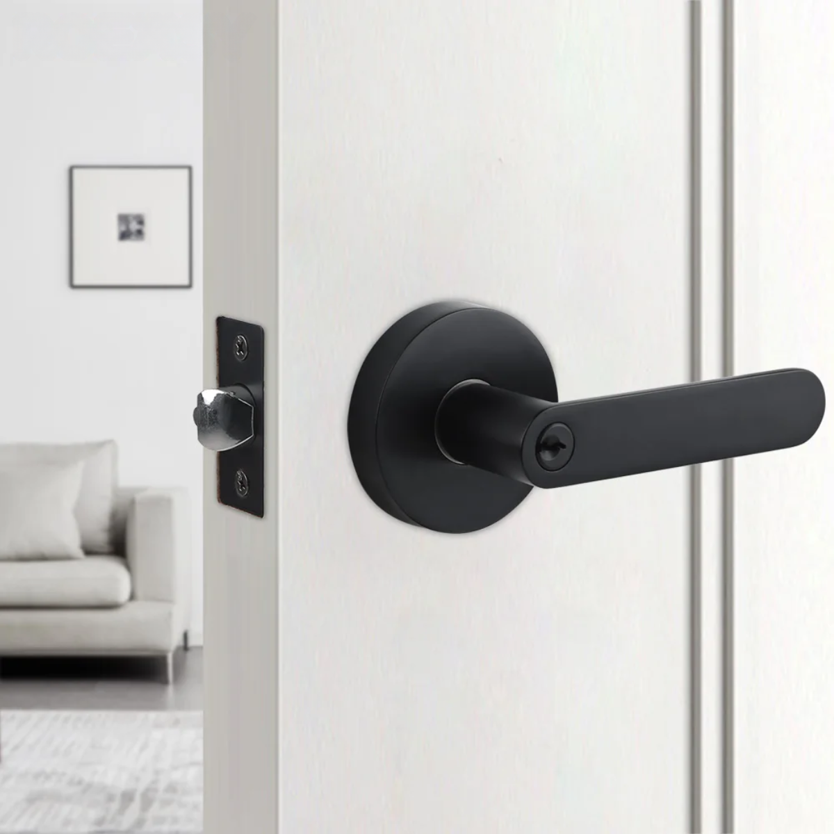 Manija línea bella para puerta con llave y tranca interior