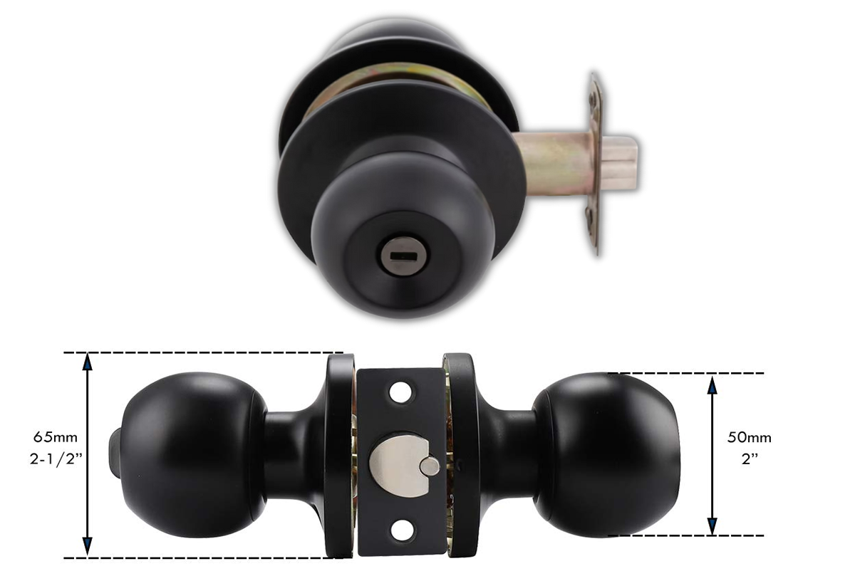 medidas cerradura pomo negro puerta interior