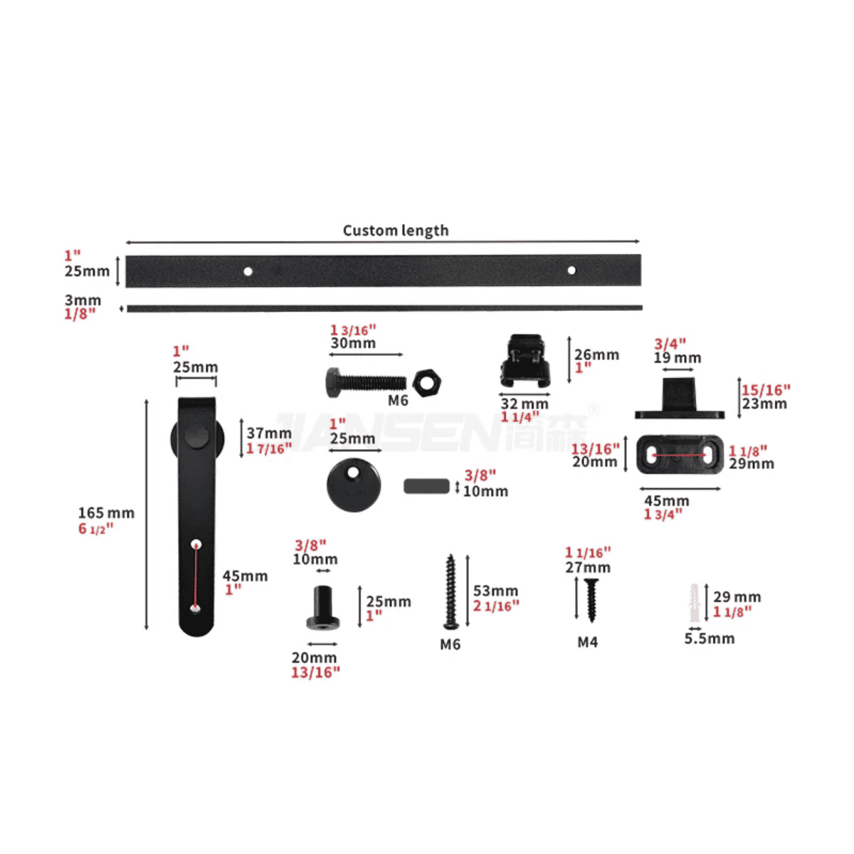 kit Mini Riel Granero Para Muebles
