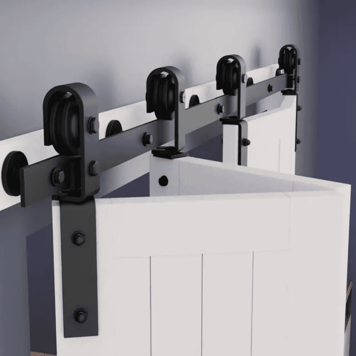 Kit Completo de riel para 2 Puertas plegables estilo Granero