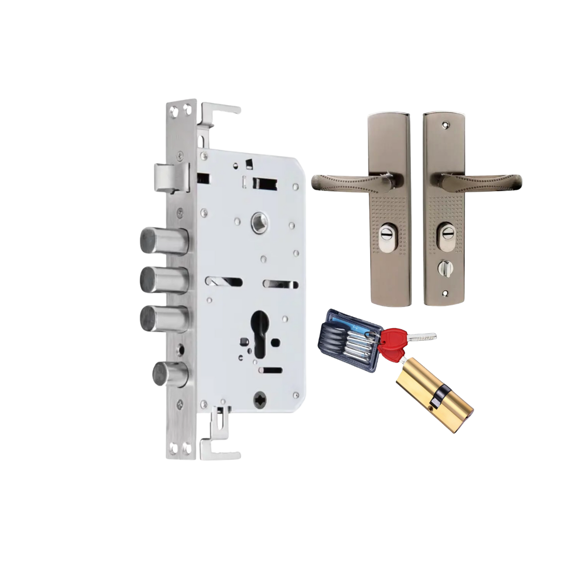 Set De Cerradura Multianclaje 30mm Para Puerta Semiblindada