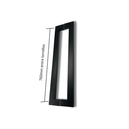 Manijón Doble Acero Inox Cuadrado Para Vidrio O Madera 80cm