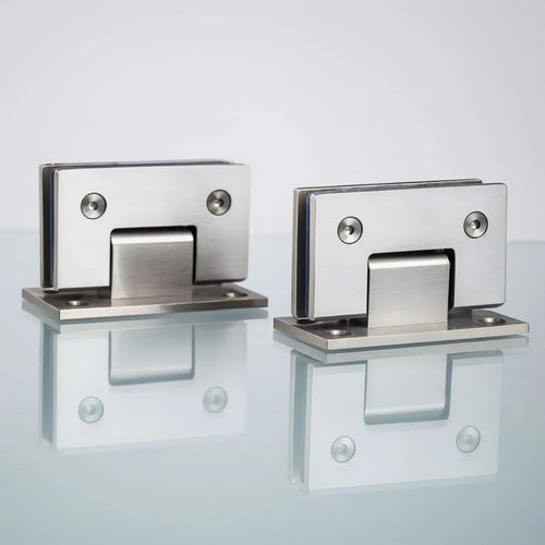 Set Bisagras Blindex 90 Grados Mampara Vidrio 6 A 12mm Satinado