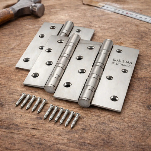 Pack X3 Bisagras 4x3x3mm Acero Inoxidable Rulemán Reforzada