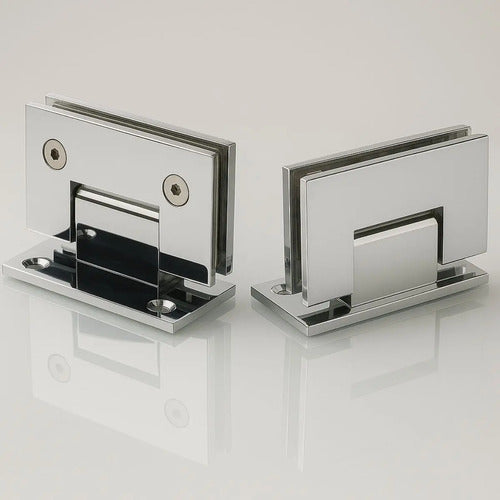 Set Bisagras Blindex 90 Grados Mampara Vidrio 6 A 12mm Cromado