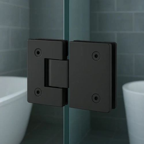 Bisagra Blindex 180 Grados Mampara Vidrio 6 A 12mm Negro