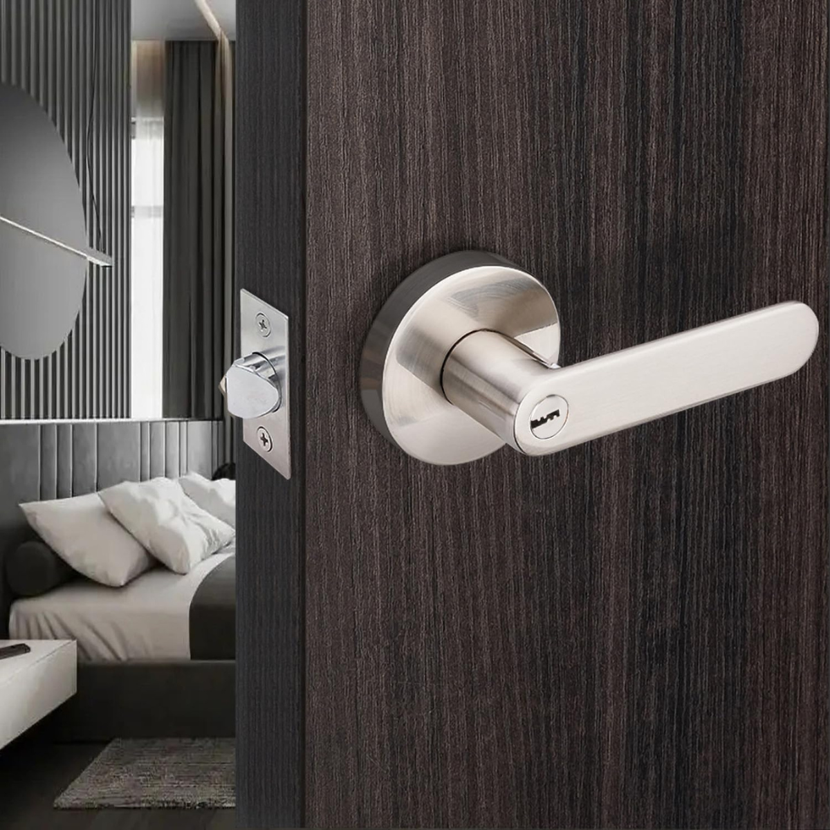 Set De 3 Manijas Línea Bella Interior Exterior Con Llave