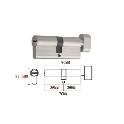 Cerradura Alta Gama En Acero Con Cilíndro Perilla 70mm