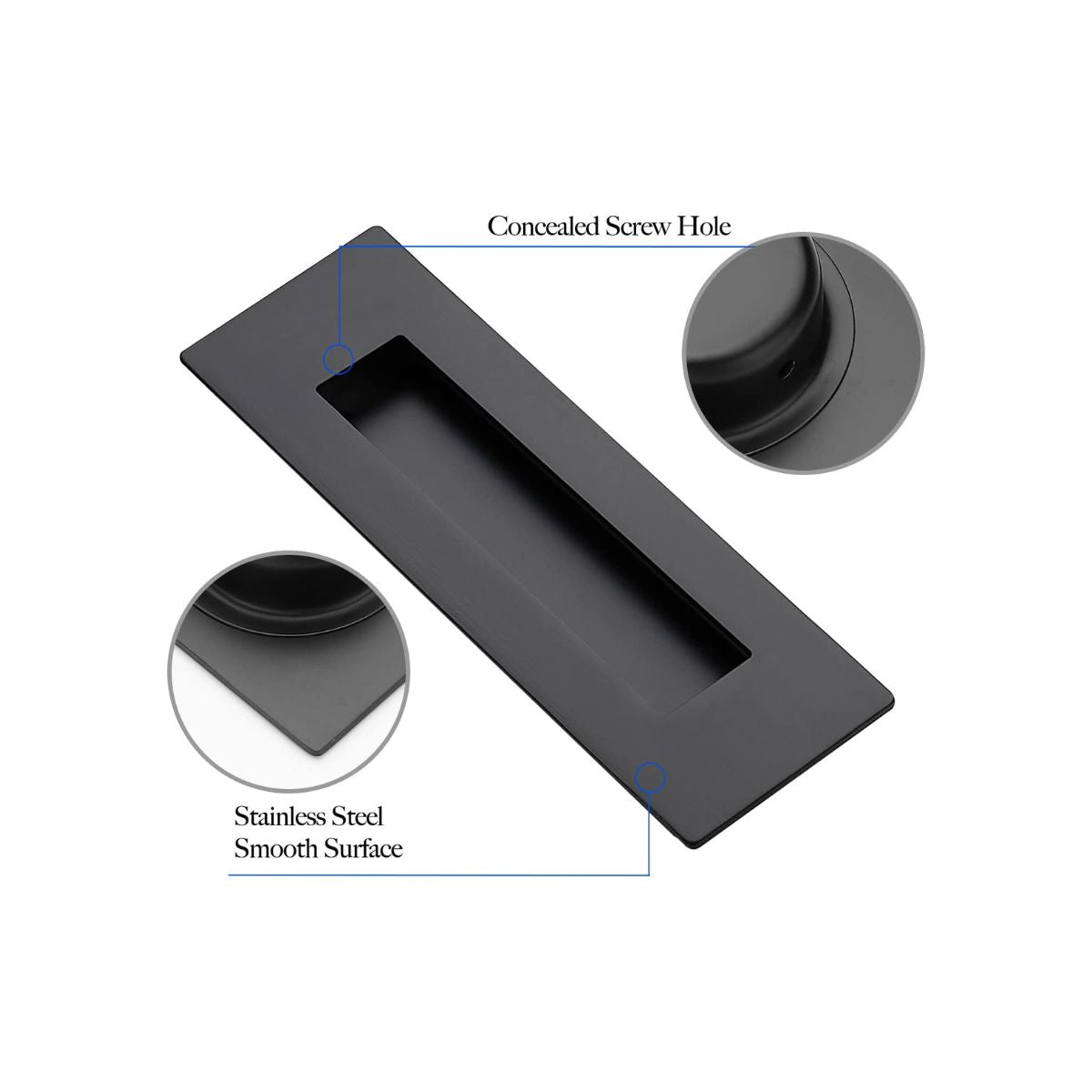 Tirador Cubeta Recta 150mm Embutir