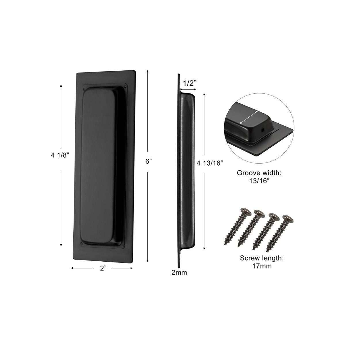 Tirador Cubeta Recta 150mm Embutir