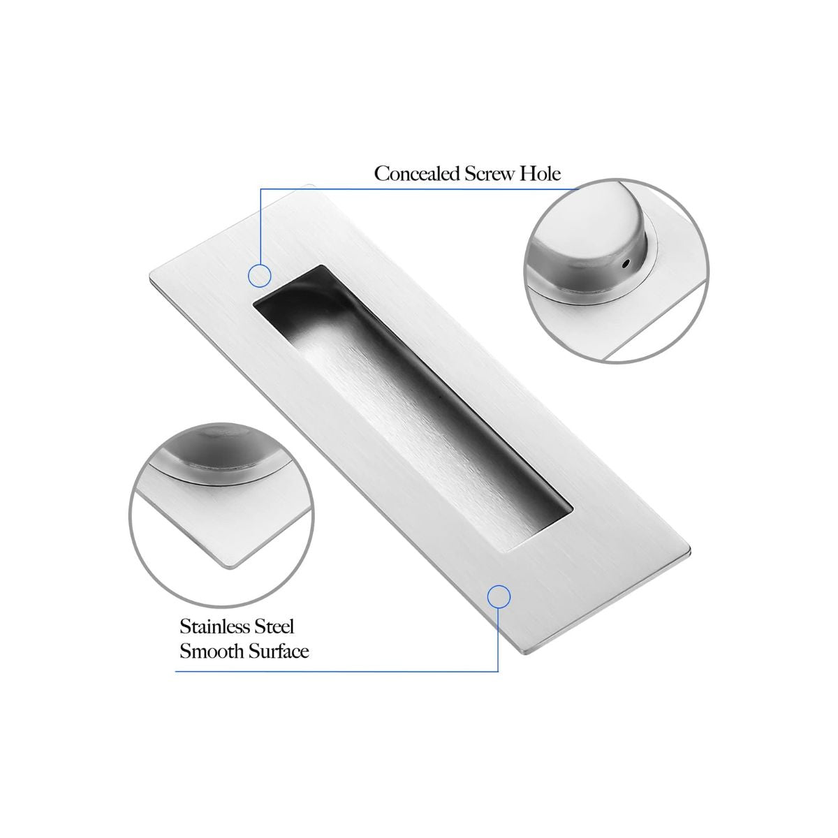 Tirador Cubeta Recta 150mm Embutir