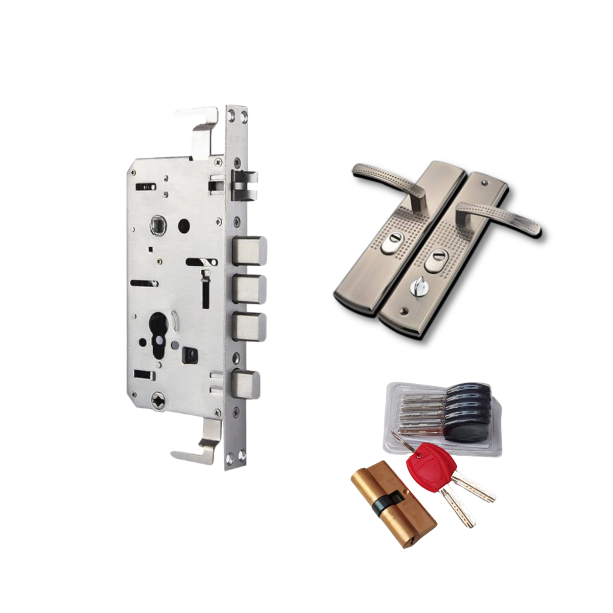 Cerradura Multianclaje Para Puertas De Chapa semiblindada cilindro 70mm