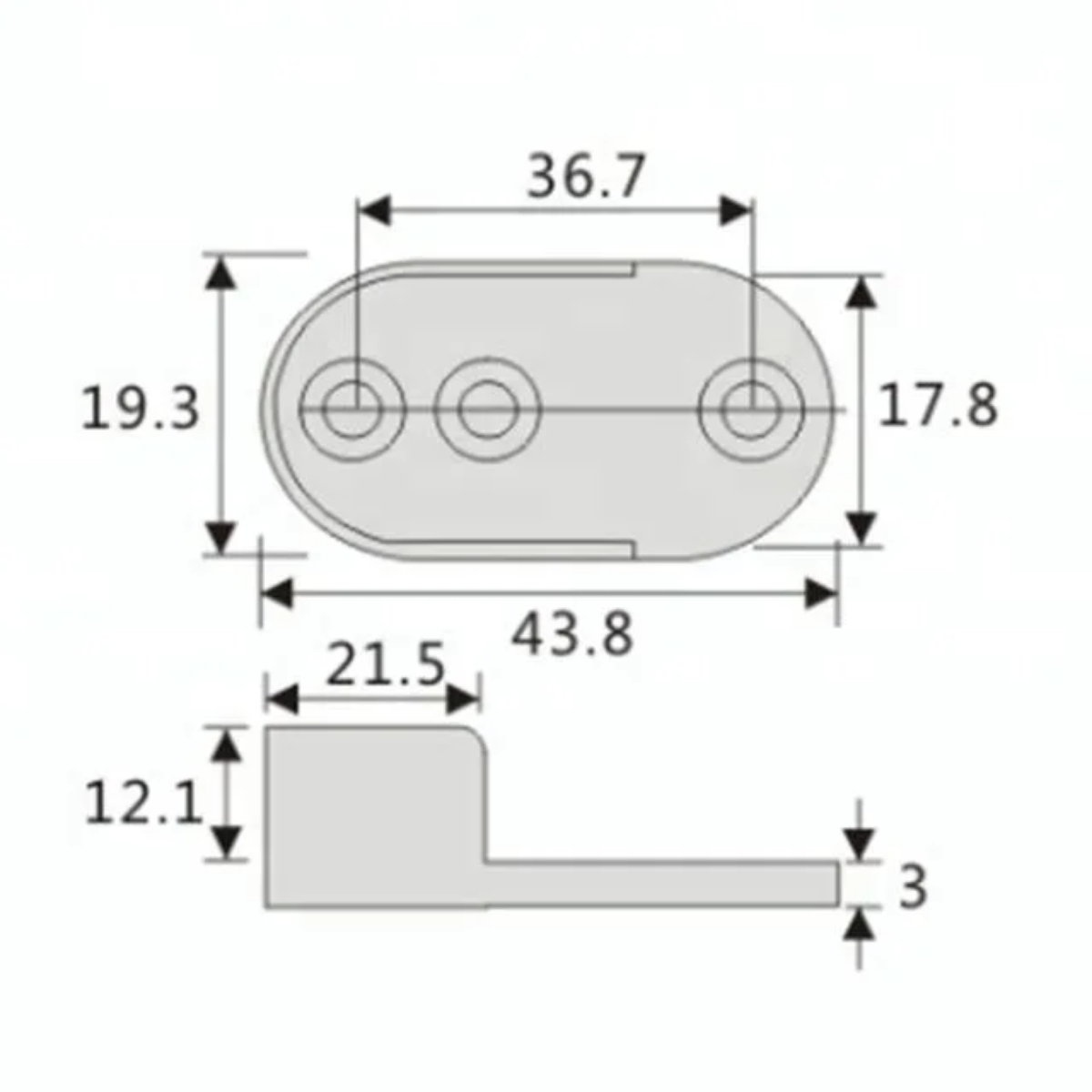 Set de soportes Laterales para barrote oval de perchero