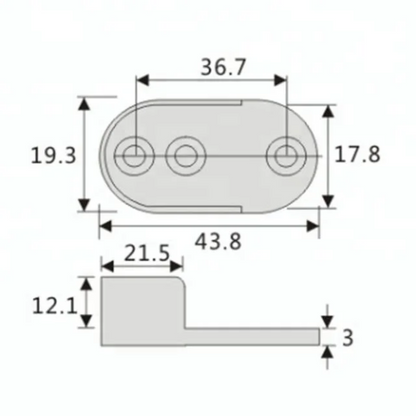 Set de soportes Laterales para barrote oval de perchero