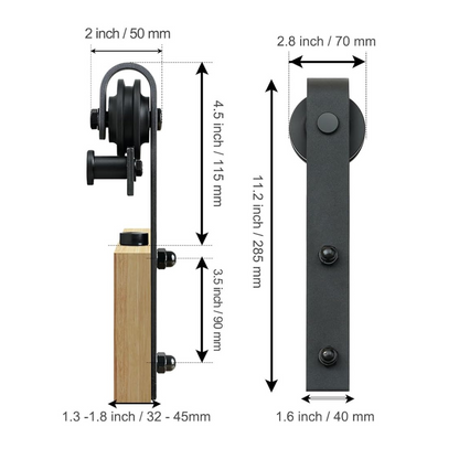 Kit Riel Granero Completo Para Puerta Corrediza 1,5 Metros