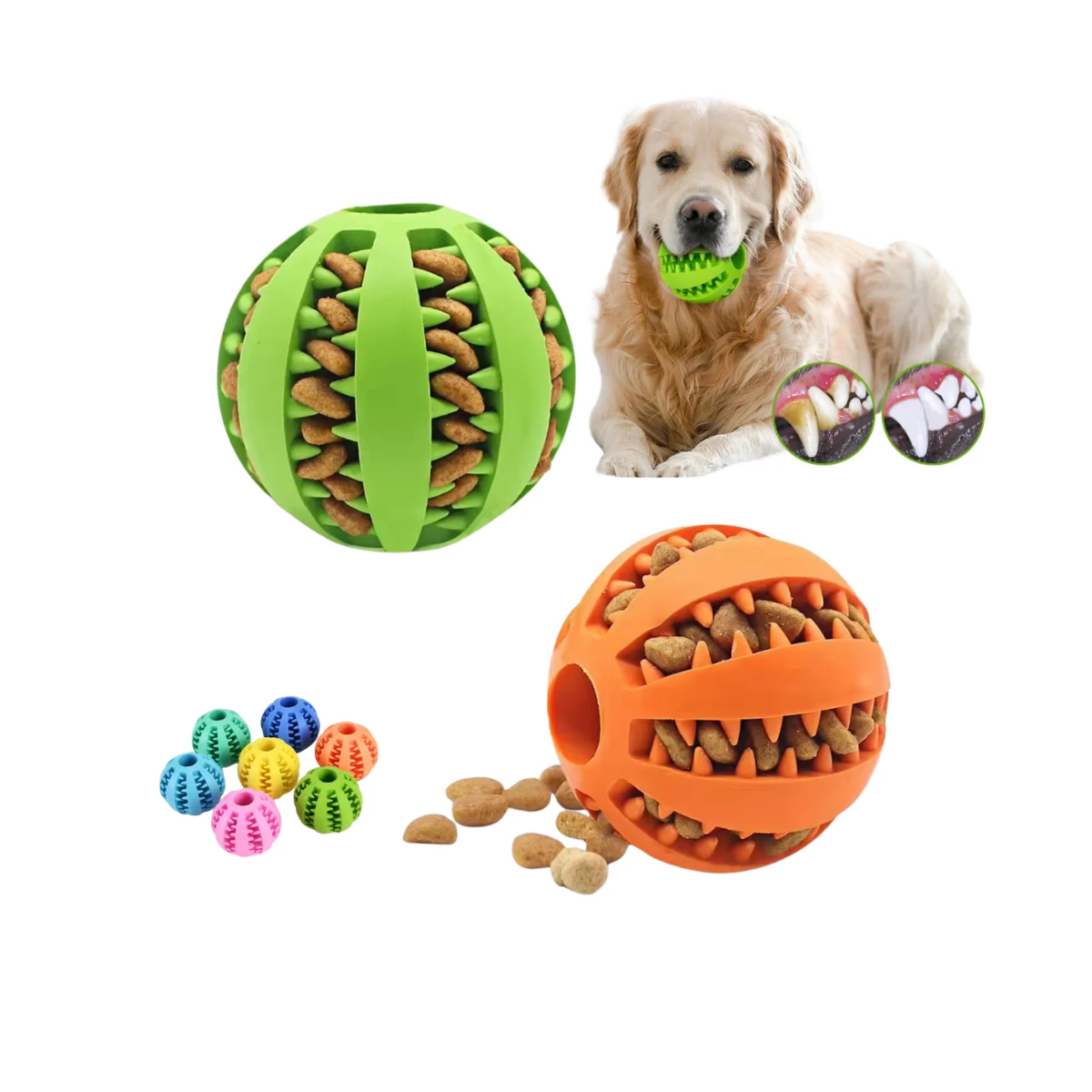 Pelota Interactiva Para Perros Mordedor Y Dispensador