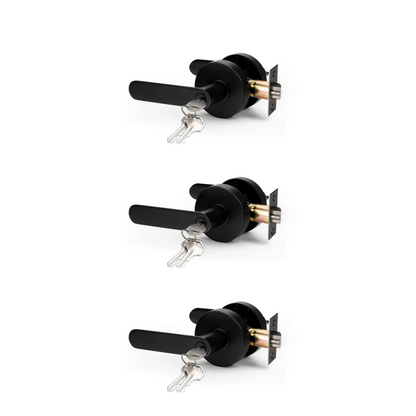Set De 3 Manijas Línea Bella Interior Exterior Con Llave